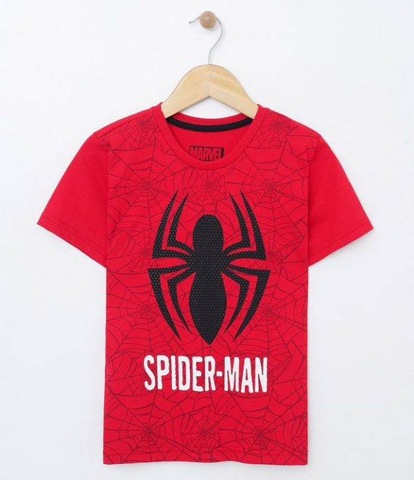 Camiseta Infantil com Estampa Homem Aranha - Tam 2 a 14