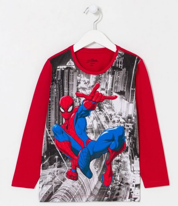 Camiseta Infantil com Estampa Homem Aranha - Tam 3 a 10 Anos