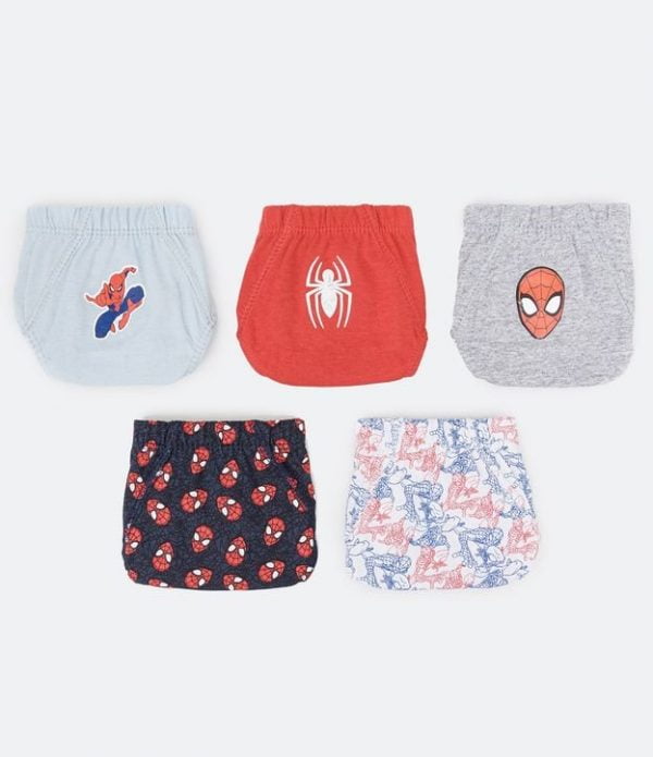 Kit 5x1 Cuecas Infantil Slip com Estampa do Homem Aranha