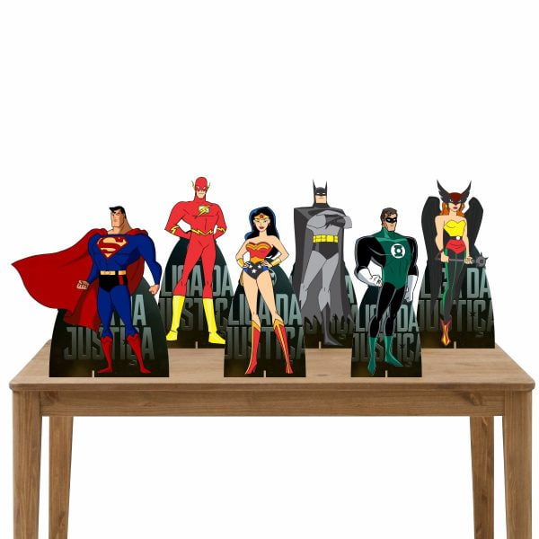 Kit Festa 6 Displays De Mesa Aniversário Liga Da Justiça