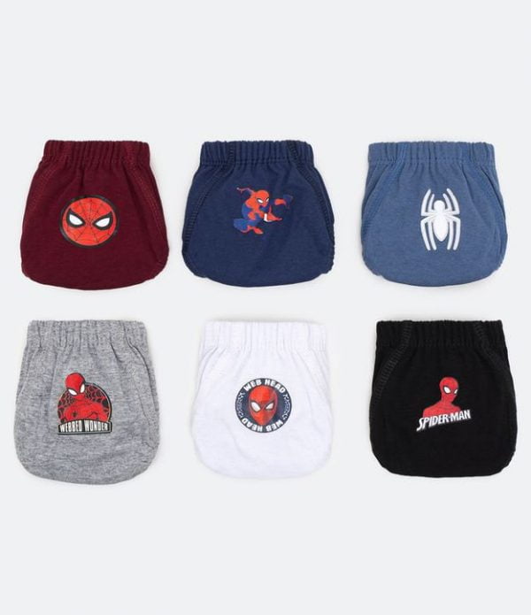 Kit com 6 Cuecas Estampa Homem Aranha - Tam 2 a 10 anos