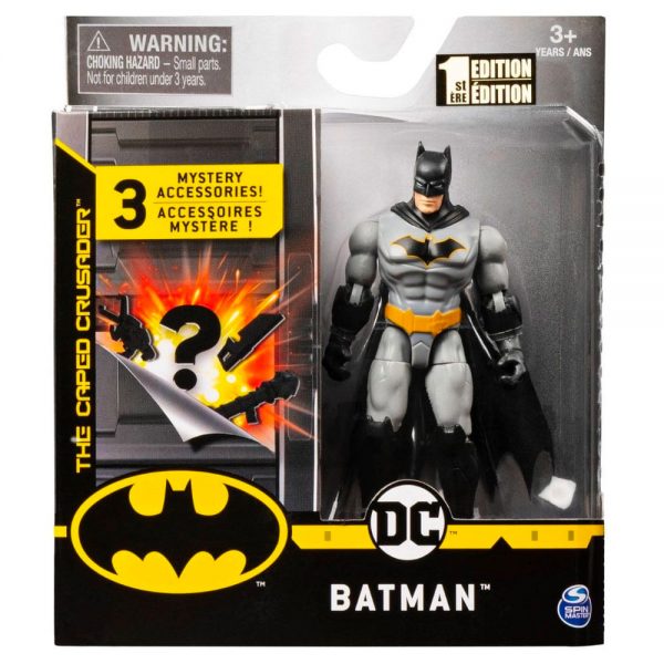 Mini Figura Dc Comics Batman Cinza Acessórios Surpresa-Sunny