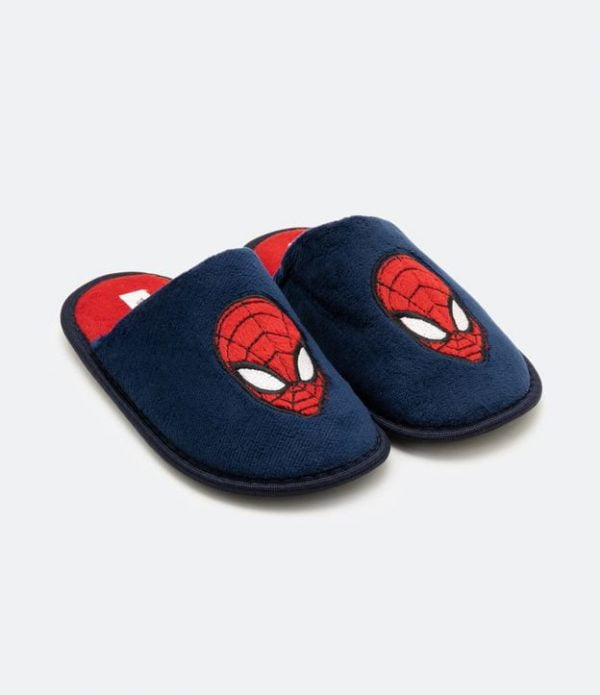 Pantufa Chinelo Infantil em Fleece com Bordado do Homem Aranha