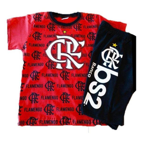 Conjunto Infantil Avengers Flamengo Futebol Manga 1 A 7 Anos - Preto - 4