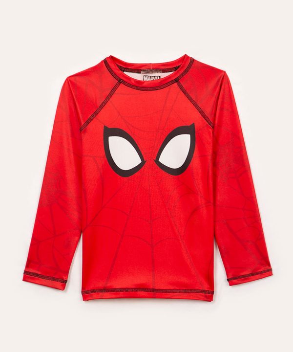 camiseta infantil homem aranha manga longa vermelho