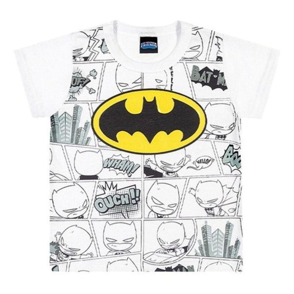 Camiseta Infantil Menino Personagem Batman Superm Tam 1 Ao 3 - Branco - 3