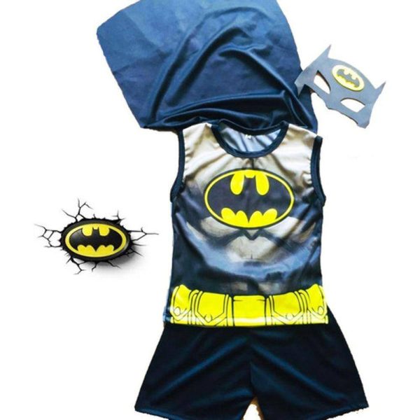 Fantasia Infantil Meninos Batman Com Mascara Super Herois - Preto - P