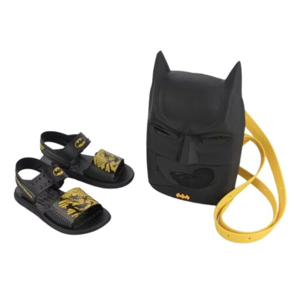 Infantil - Sandália Grendene Batman Batmochila 23118 Grendene Preto