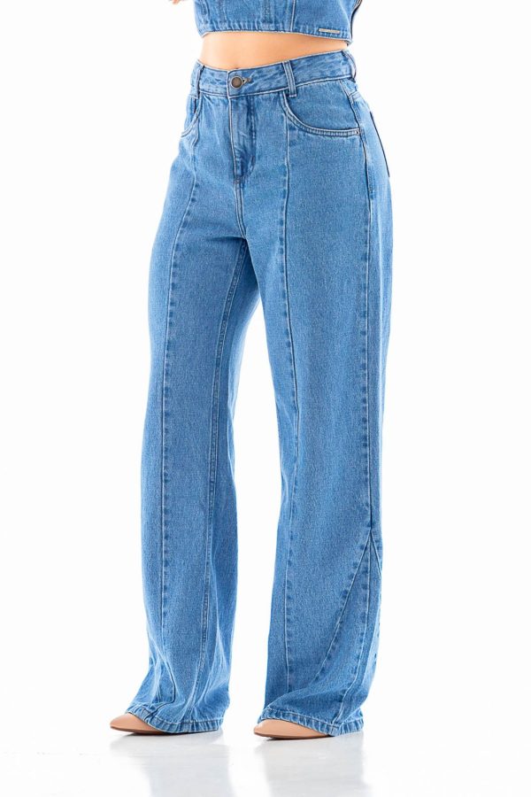 Calça Jeans Arauto Feminina Wide Leg Thor Azul