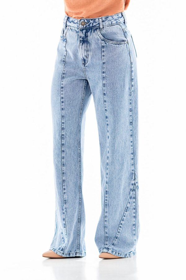 Calça Jeans Arauto Feminina Wide Leg Thor Azul Claro