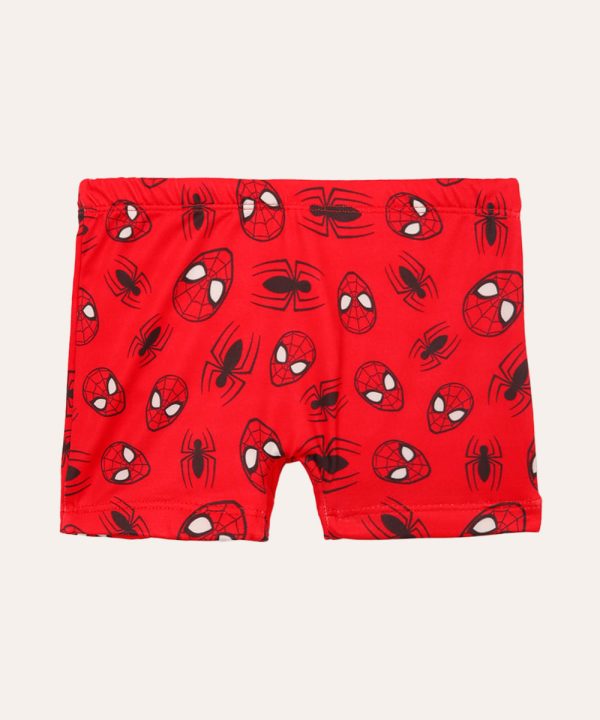 sunga boxer infantil homem aranha proteção uv vermelha