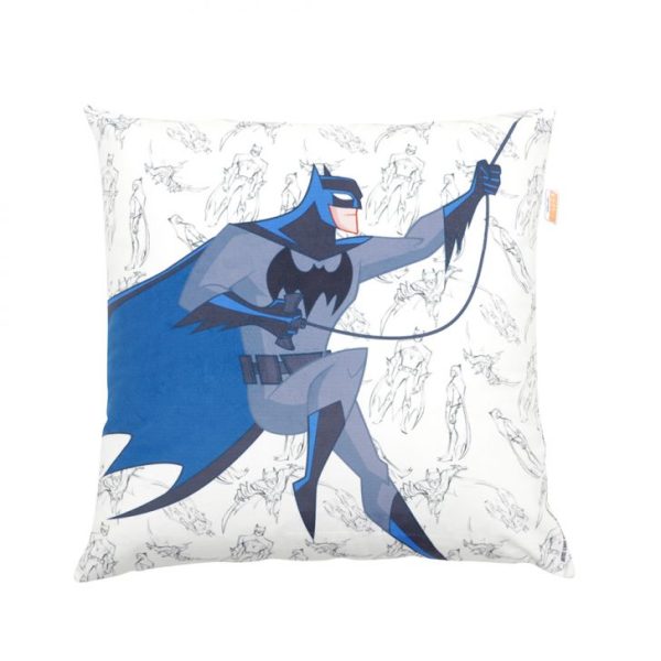 Capa De Almofada Batman Poliéster Branca 45x45 Cm