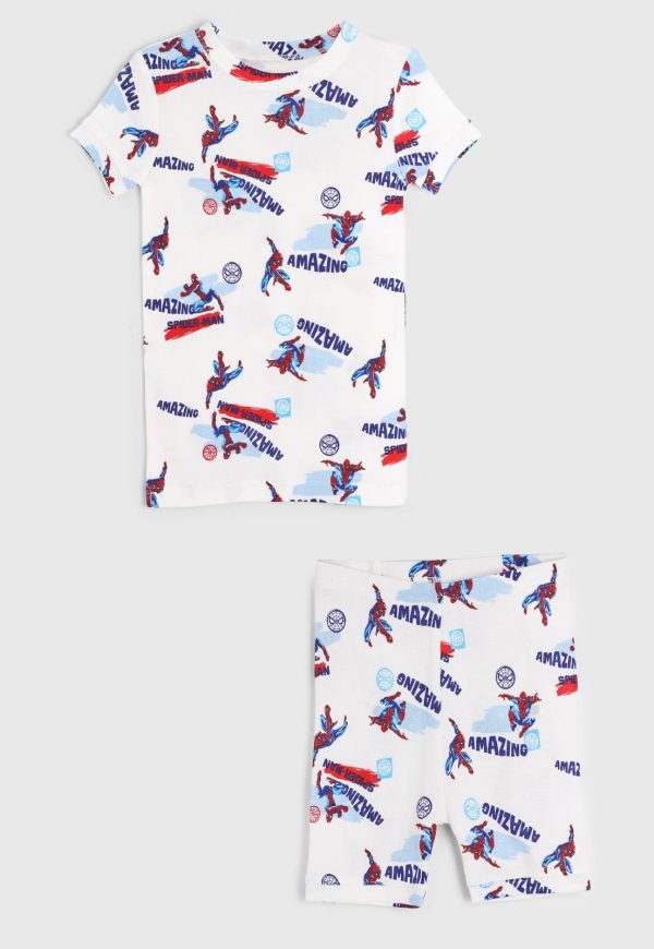 Kit Pijama 2pçs GAP Curto Homem Aranha Off-White