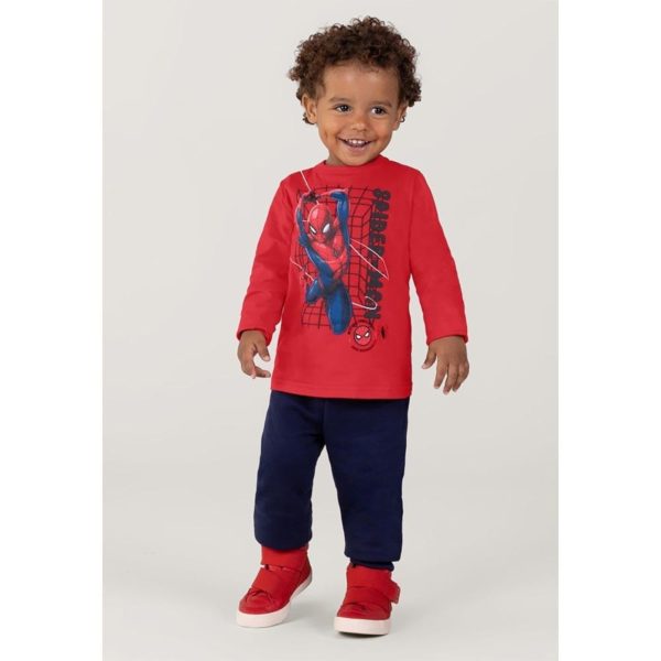 Infantil - Camiseta Homem Aranha Malha Vermelho Incolor