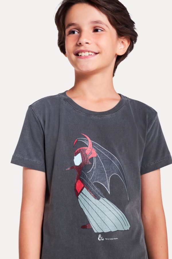 Infantil - Camiseta Mini D D Pica Pau Vingador Reserva Mini Preto