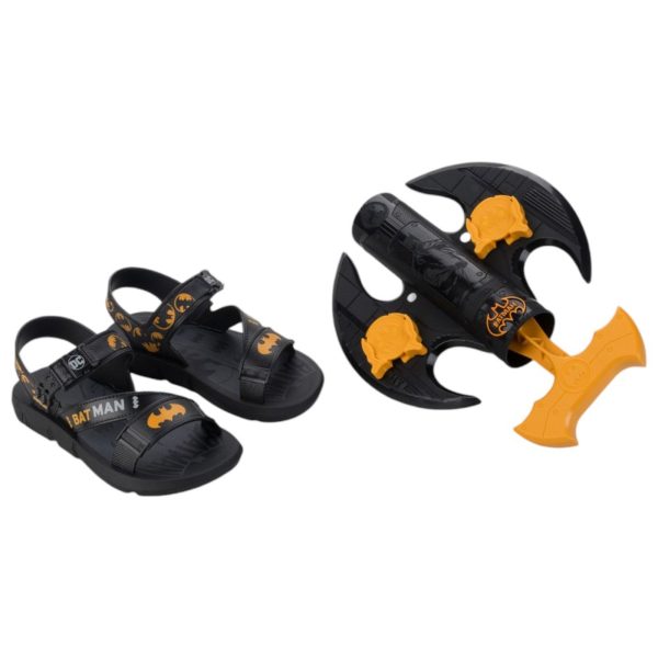 Infantil - Sandália Batman Lançador Grendene 23111 Preto/Amarelo