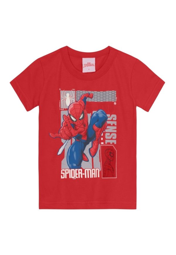 Infantil - Camiseta menino do homem-aranha que brilha no escuro Brandili