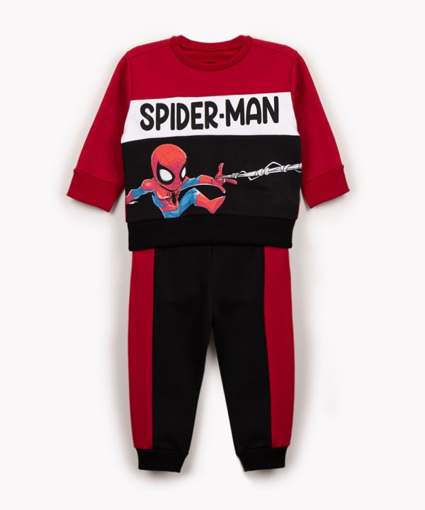 conjunto infantil de moletom homem aranha vermelho