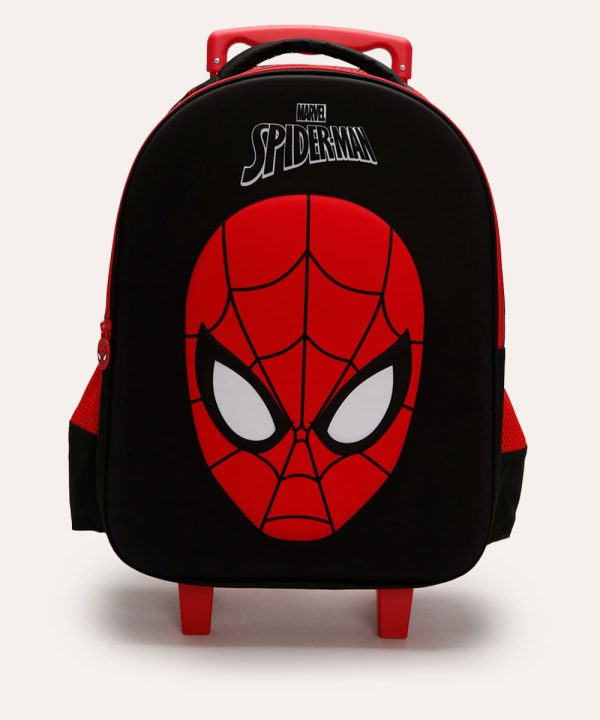 mochila infantil de rodinha homem aranha preta