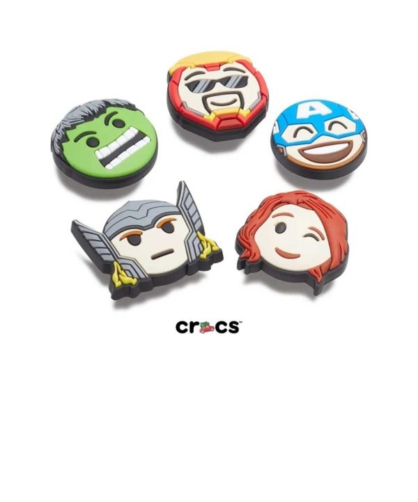 Infantil - Jibbitz Crocs Avengers Pack com 5 Peças Multicolor Incolor