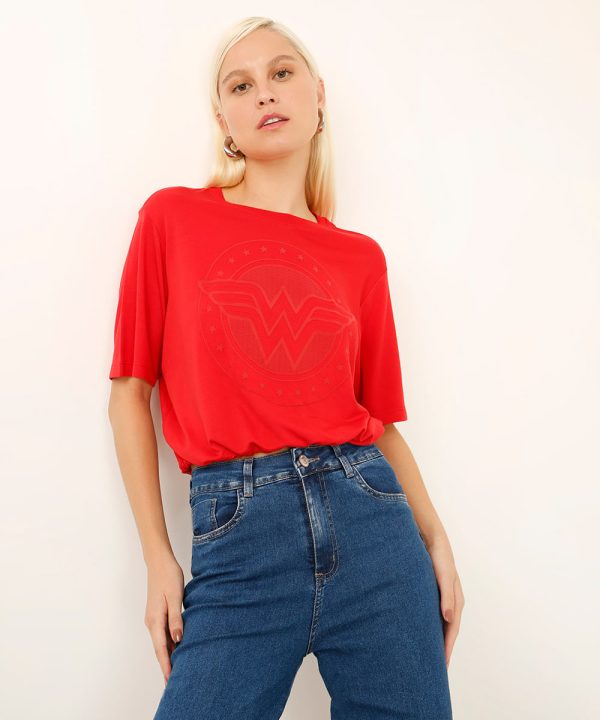 cropped mulher maravilha com amarração vermelho